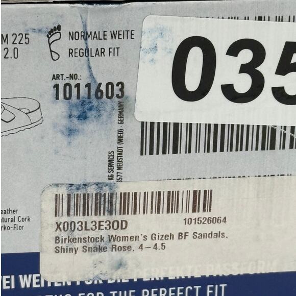 Birkenstock Women's Gizeh Thong Sandals Shiny Snake Rose Size US4 EU35 - Picture 3 of 8